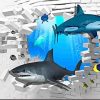 3D Sharks Animals Painting by numbers