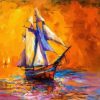 Abstract Boat on Sea Paint By Numbers