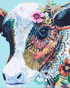 Abstract Cow Paint by numbers