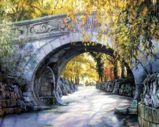 Arch Bridge Landscape Paint by numbers