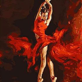 Ballerina In Red Dress Paint By Numbers