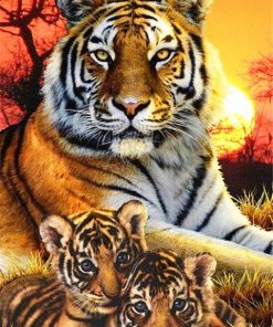 Bengal Tiger Family Paint By Numbers