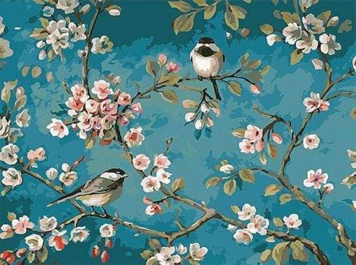 Bird And Flowers Paint By Numbers
