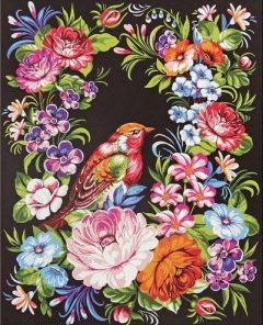 Bird and Ornate Flowers Paint By Numbers