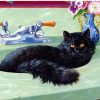 Black Cat in a Bath Paint By Numbers