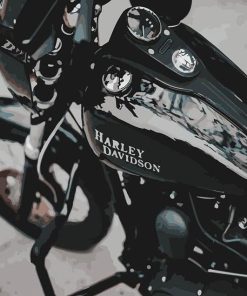 Black Motorcycle Paint By Numbers