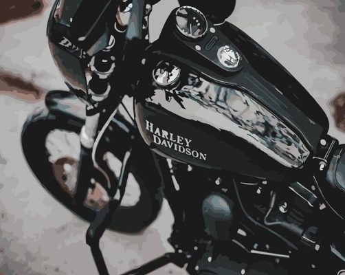 Black Motorcycle Paint By Numbers