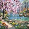 Blossom Tree By River Paint By Numbers