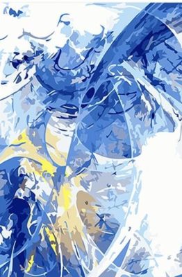 Blue Abstract Scenery Paint By Numbers