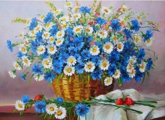 Blue Chamomile Paint By Numbers