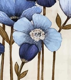 Blue Flowers Art Paint By Numbers