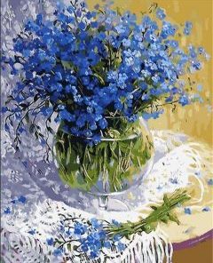 Blue Flowers Bouquet Paint By Numbers