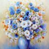 Blue Gypsophila Vase Paint By Numbers