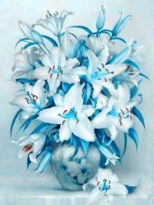 Blue Heart Lily Paint By Numbers