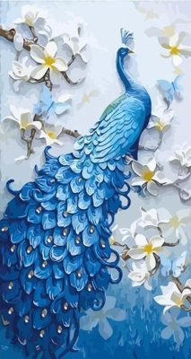 Blue Peafowl Paint By Numbers