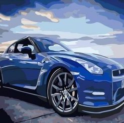 Blue Sports Car Paint By Numbers