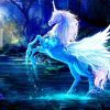 Blue White Unicorn Paint By Numbers