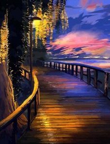 Boardwalk to Sunset Paint By Numbers