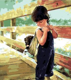 Boy and Little Dog Paint By Numbers