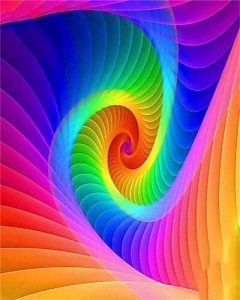 Bright Rainbow Swirl Paint By Numbers