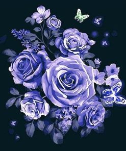 Butterfly Purple Roses Paint By Numbers