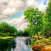 Calm Forest Scenery Paint By Numbers