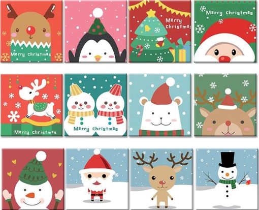 Cartoon Christmas Animals Paint By Numbers