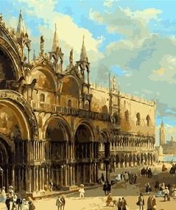 Castles and Walkers at Venice Paint By Numbers