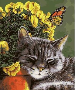 Cat And Butterfly Paint By Numbers