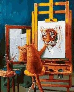 Cat Painting Tiger Paint By Numbers