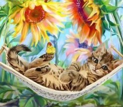 Cats in Hammock Paint By Numbers