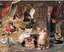 Cats in a Stable Paint By Numbers