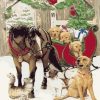 Christmas Horse With Dogs Paint By Numbers