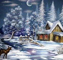 Christmas Snow Night Paint By Numbers