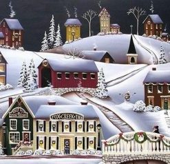 Christmas in Fox Creek Paint By Numbers
