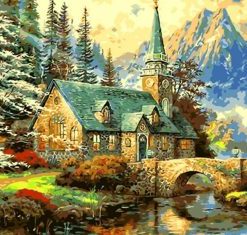 Church on Mountain Paint By Numbers