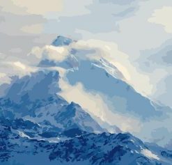 Cloudy Snow Mountain Paint By Numbers