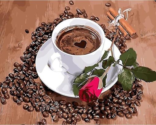 Coffee Rose Paint By Numbers