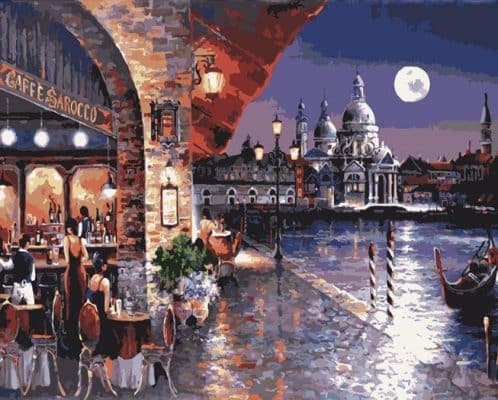 Coffee Shop at Venice Paint By Numbers
