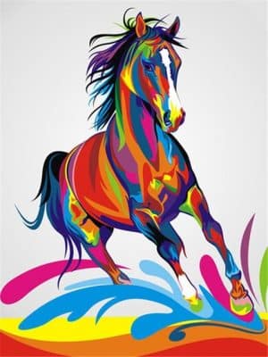 Colorful Arabian Horse Paint By Numbers