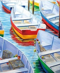 Colorful Boats Paint By Numbers