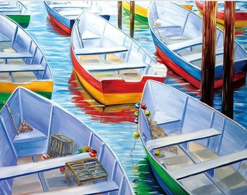 Colorful Boats Paint By Numbers