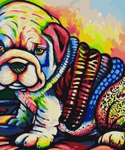 Colorful Bulldog Paint By Numbers