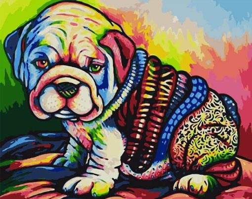 Colorful Bulldog Paint By Numbers