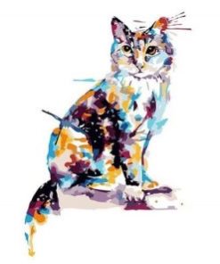 Colorful Dotted Cat Paint By Numbers