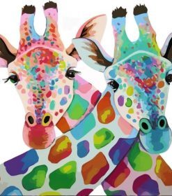Colorful Giraffes Paint By Numbers