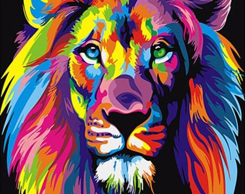 Colorful Lion Animal Paint by numbers