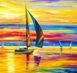 Colorful Sailing Boats Paint By Numbers