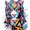 Colorful Tiger Abstract Paint By Numbers