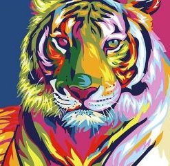 Colorful Tiger Paint by numbers